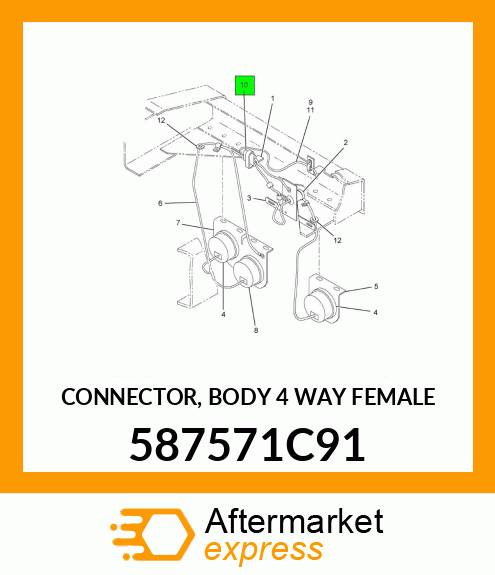 CONNECTOR, BODY 4 WAY FEMALE 587571C91