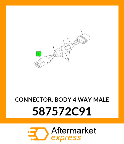 CONNECTOR, BODY 4 WAY MALE 587572C91