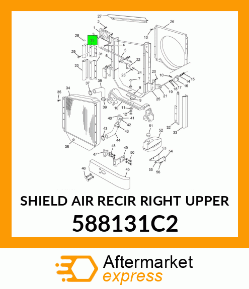 SHIELD AIR RECIR RIGHT UPPER 588131C2