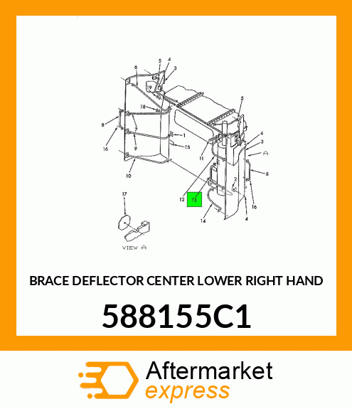 BRACE DEFLECTOR CENTER LOWER RIGHT HAND 588155C1