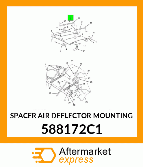 SPACER AIR DEFLECTOR MOUNTING 588172C1