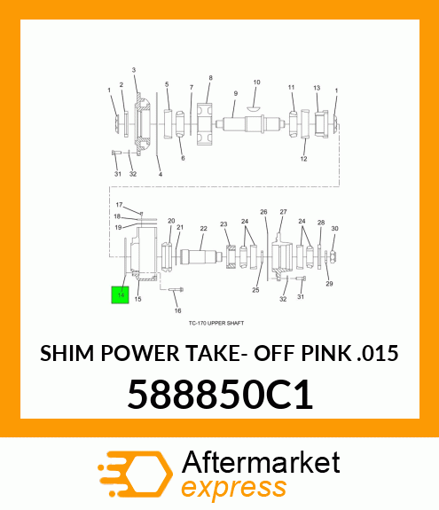 SHIM POWER TAKE- OFF PINK .015" 588850C1