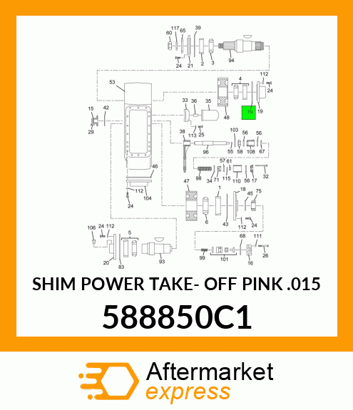 SHIM POWER TAKE- OFF PINK .015" 588850C1