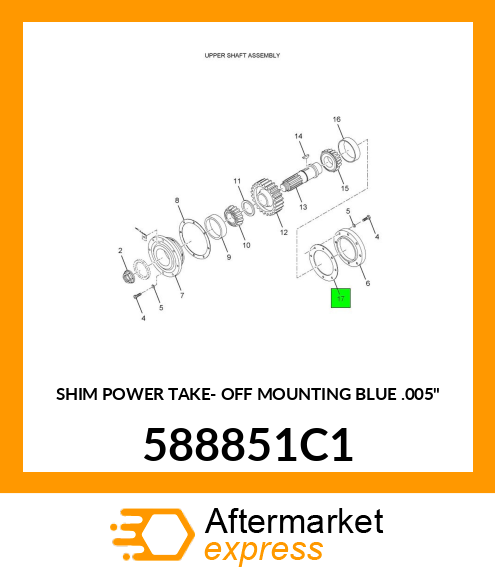 SHIM POWER TAKE- OFF MOUNTING BLUE .005" 588851C1