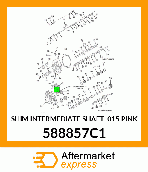 SHIM INTERMEDIATE SHAFT .015 PINK 588857C1