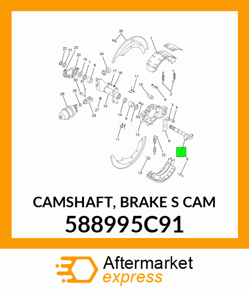 CAMSHAFT, BRAKE "S" CAM 588995C91