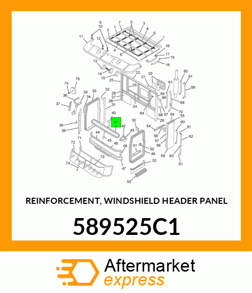REINFORCEMENT, WINDSHIELD HEADER PANEL 589525C1