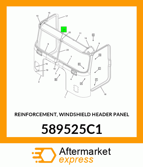 REINFORCEMENT, WINDSHIELD HEADER PANEL 589525C1