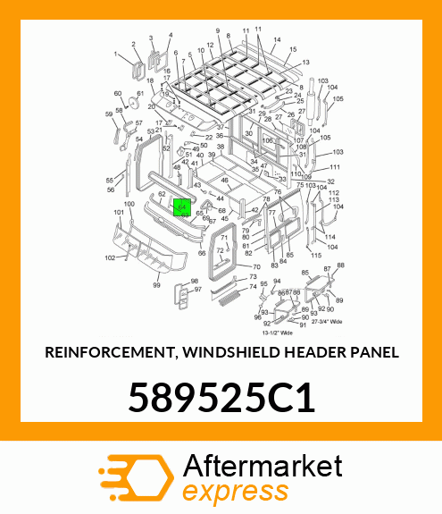 REINFORCEMENT, WINDSHIELD HEADER PANEL 589525C1