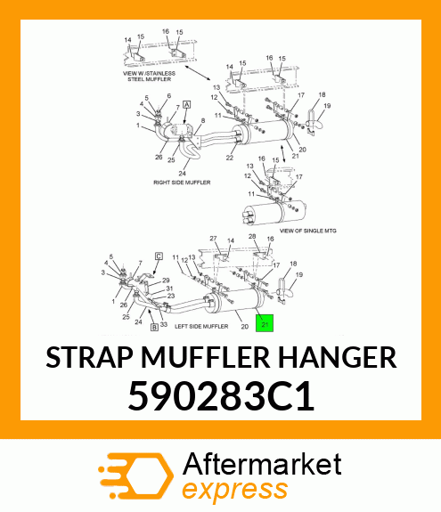 STRAP MUFFLER HANGER 590283C1