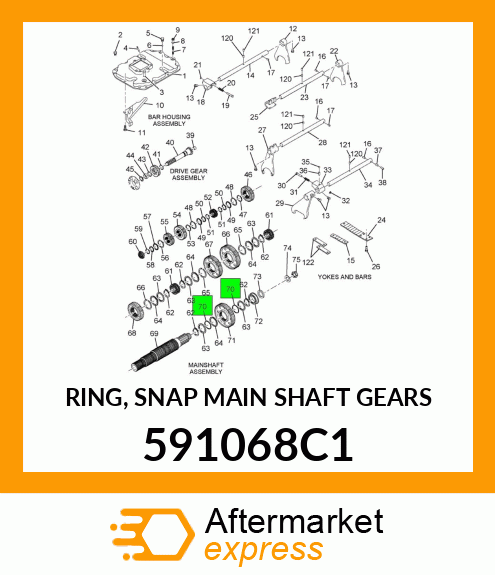 RING, SNAP MAIN SHAFT GEARS 591068C1