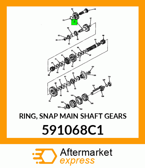 RING, SNAP MAIN SHAFT GEARS 591068C1