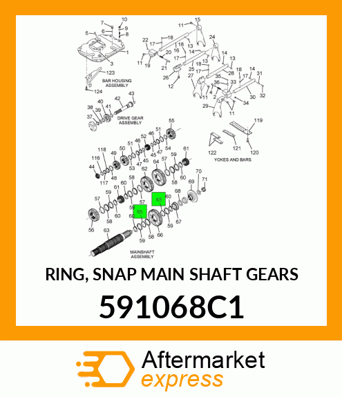 RING, SNAP MAIN SHAFT GEARS 591068C1