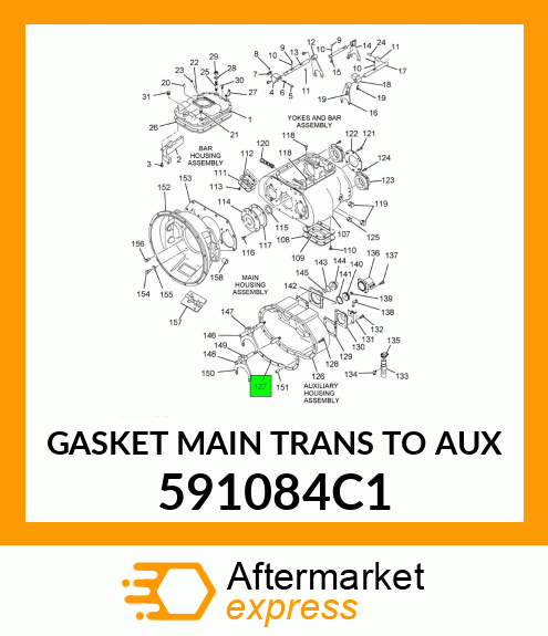 GASKET MAIN TRANS TO AUX 591084C1