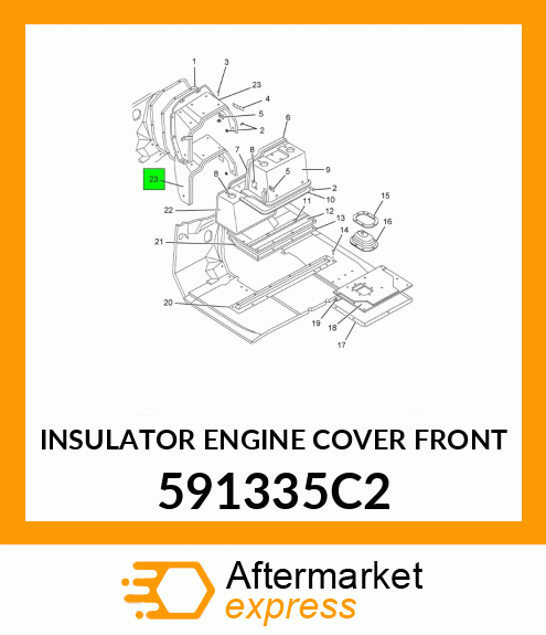 INSULATOR ENGINE COVER FRONT 591335C2