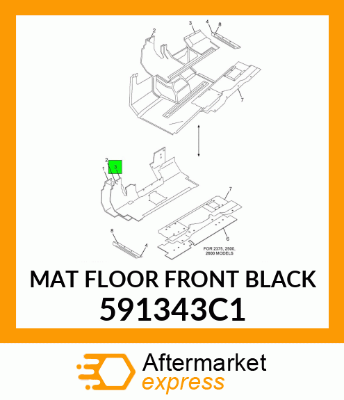 MAT FLOOR FRONT BLACK 591343C1