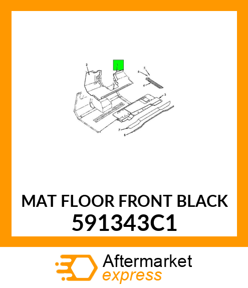 MAT FLOOR FRONT BLACK 591343C1