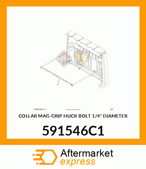 COLLAR MAG-GRIP HUCK BOLT 1/4" DIAMETER 591546C1