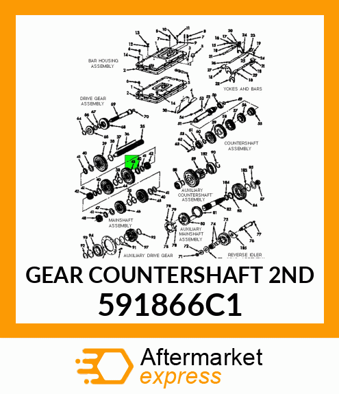 GEAR COUNTERSHAFT 2ND 591866C1