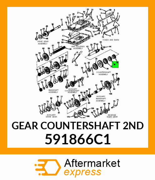 GEAR COUNTERSHAFT 2ND 591866C1