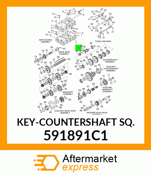 KEY-COUNTERSHAFT SQ. 591891C1