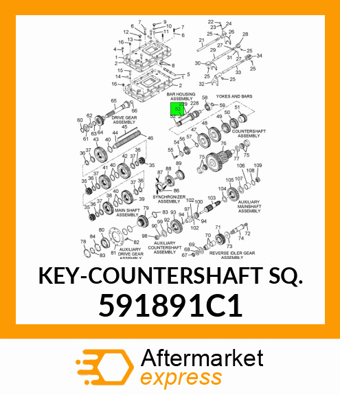 KEY-COUNTERSHAFT SQ. 591891C1