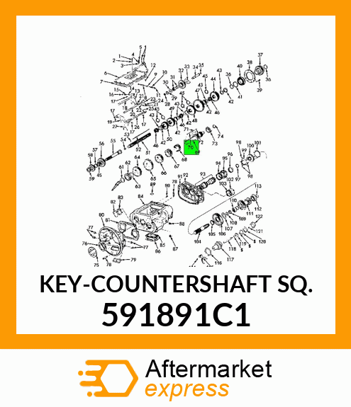 KEY-COUNTERSHAFT SQ. 591891C1