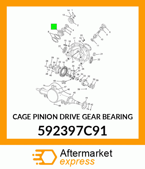 CAGE PINION DRIVE GEAR BEARING 592397C91