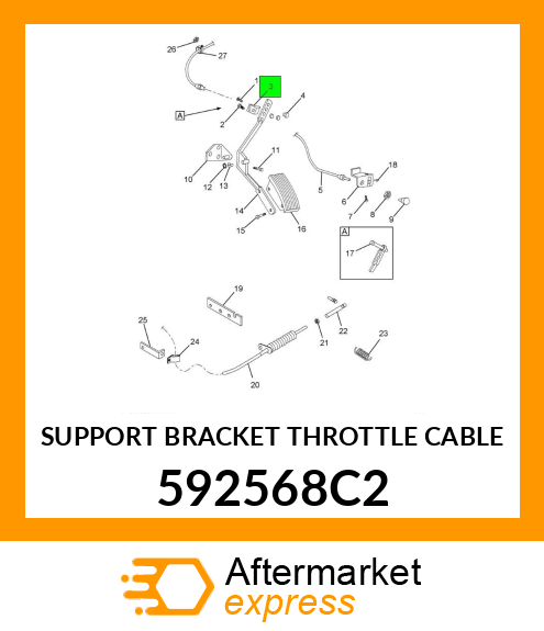 SUPPORT BRACKET THROTTLE CABLE 592568C2