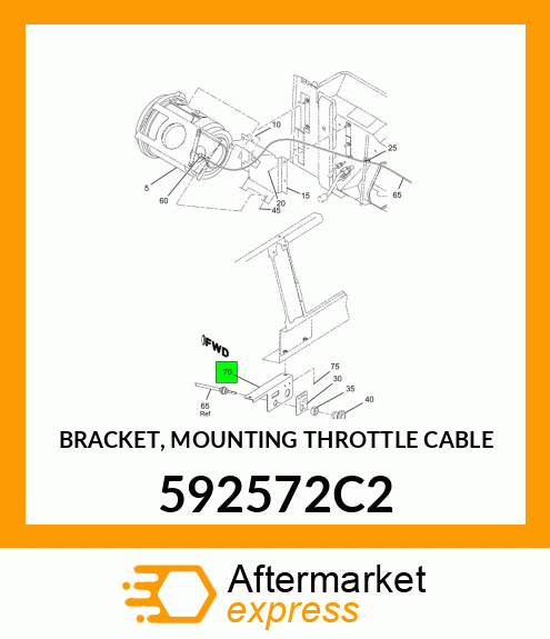 BRACKET, MOUNTING THROTTLE CABLE 592572C2