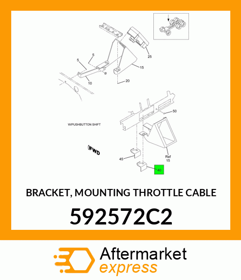 BRACKET, MOUNTING THROTTLE CABLE 592572C2