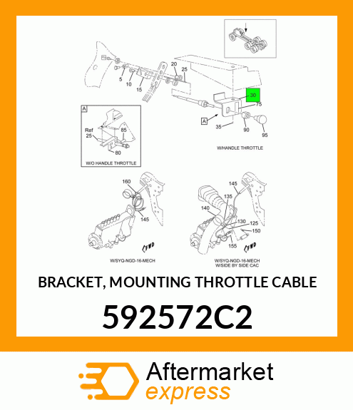 BRACKET, MOUNTING THROTTLE CABLE 592572C2