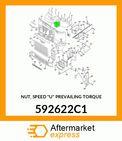 NUT, SPEED "U" PREVAILING TORQUE 592622C1