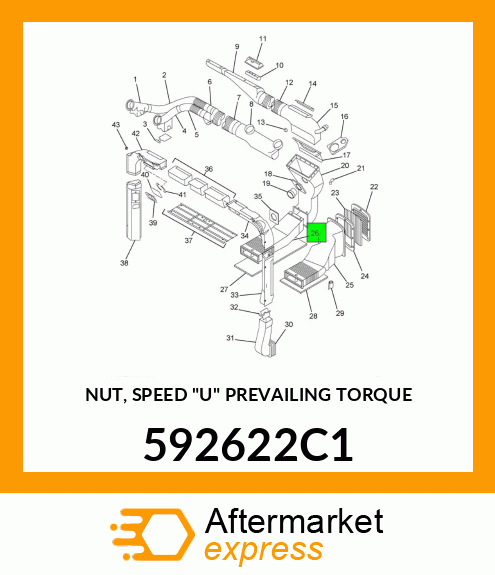 NUT, SPEED "U" PREVAILING TORQUE 592622C1