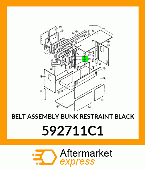 BELT ASSEMBLY BUNK RESTRAINT BLACK 592711C1