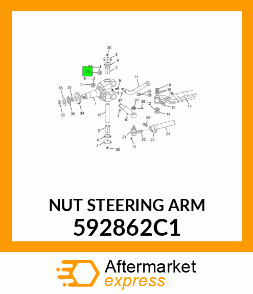 NUT STEERING ARM 592862C1
