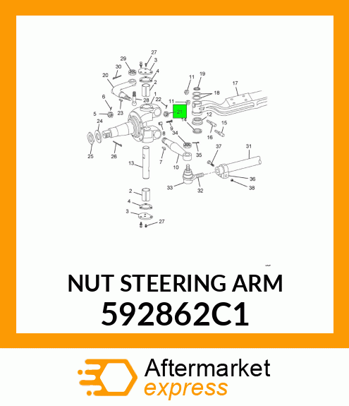 NUT STEERING ARM 592862C1