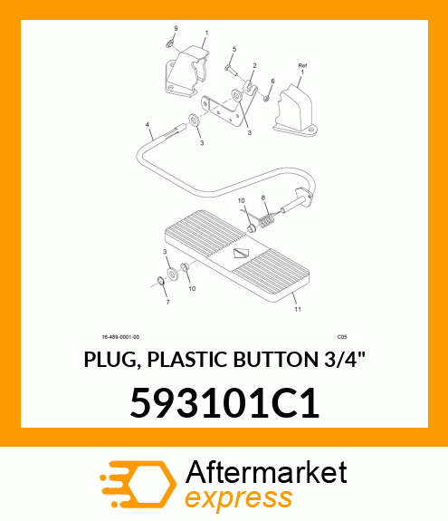 PLUG, PLASTIC BUTTON 3/4" 593101C1