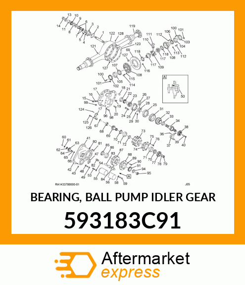 BEARING, BALL PUMP IDLER GEAR 593183C91