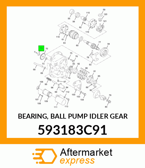 BEARING, BALL PUMP IDLER GEAR 593183C91