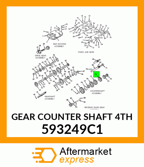 GEAR COUNTER SHAFT 4TH 593249C1