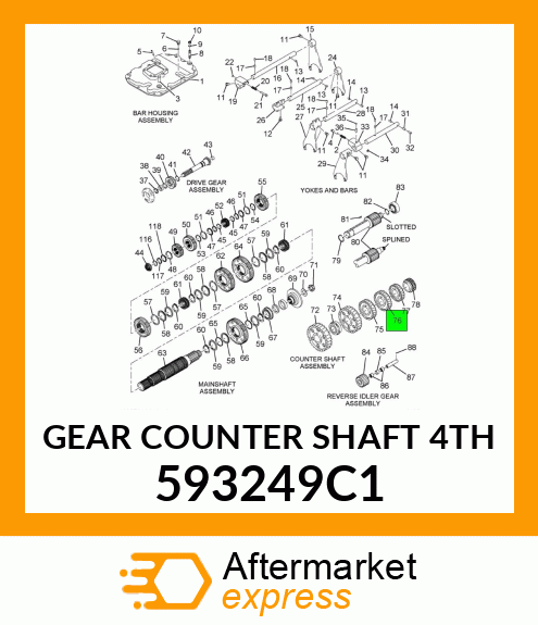 GEAR COUNTER SHAFT 4TH 593249C1