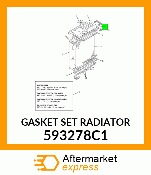 GASKET SET RADIATOR 593278C1