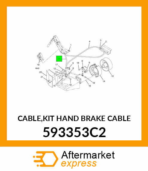 CABLE,KIT HAND BRAKE CABLE 593353C2