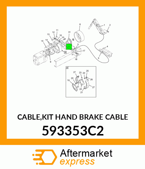 CABLE,KIT HAND BRAKE CABLE 593353C2