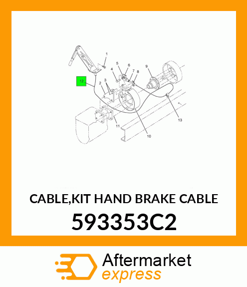 CABLE,KIT HAND BRAKE CABLE 593353C2