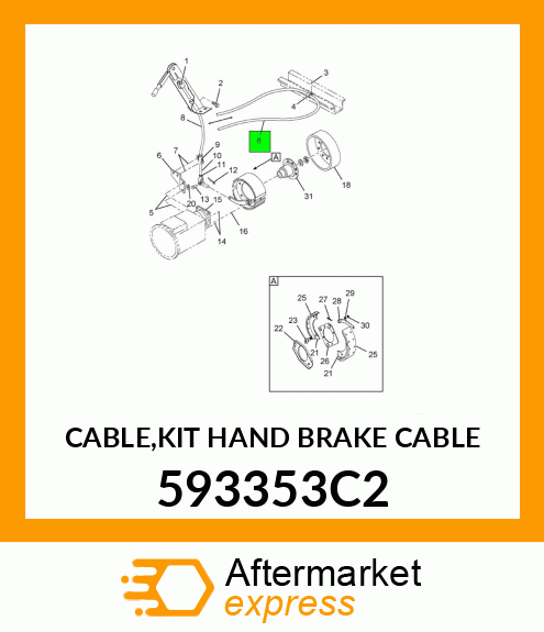 CABLE,KIT HAND BRAKE CABLE 593353C2