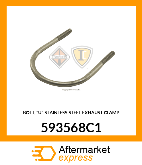 BOLT, "U" STAINLESS STEEL EXHAUST CLAMP 593568C1