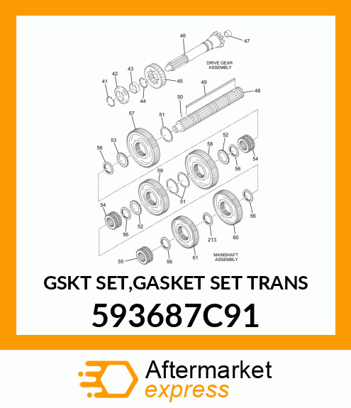 GSKT SET,GASKET SET TRANS 593687C91