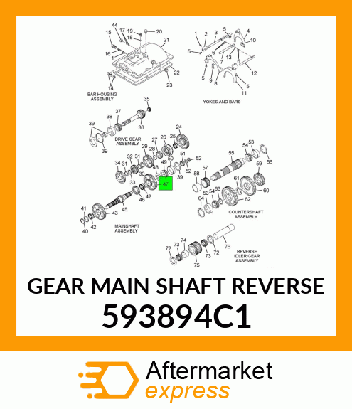 GEAR MAIN SHAFT REVERSE 593894C1